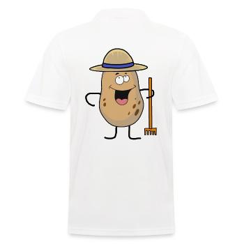 Kartoffel Hof Bauer Gemüse Bio Garten Ernte - Männer Poloshirt - Weiß - Hinten - Kai (181cm)