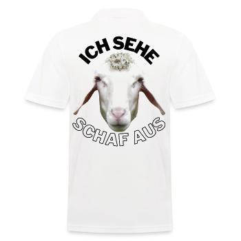 SCHAF SCHAFE ich sehe SCHAF aus Lamm Schäfchen - Männer Poloshirt - Weiß - Hinten - Kai (181cm)