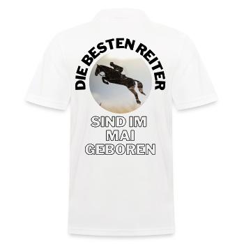Die BESTEN REITER sind im MAI geboren - Pferd - Männer Poloshirt - Weiß - Hinten - Kai (181cm)