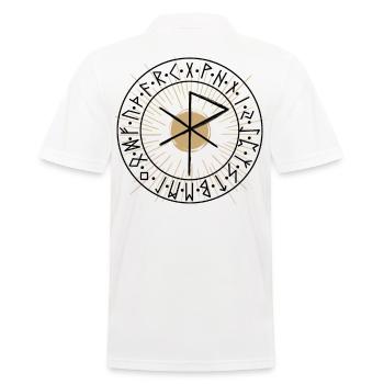 RUNE für die LIEBE Runenalphabet Furthark Wikinger - Männer Poloshirt - Weiß - Hinten - Kai (181cm)
