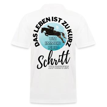PFERD PFERDE Pferdefreund - Männer Poloshirt - Weiß - Hinten - Kai (181cm)