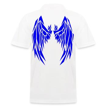2reborn Blue Blau Wings Angel Flügel Engelflügel 1 - Männer Poloshirt - Weiß - Hinten - Kai (181cm)