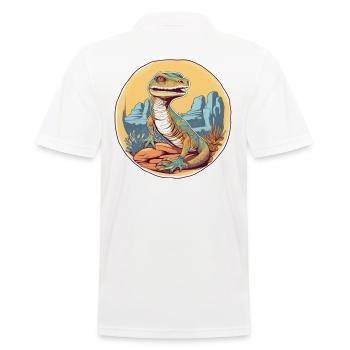Dinosaures dans le panorama du désert - Polo Homme - blanc - Dos - Kai (181cm)