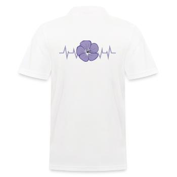 Lila Blumen Blütenblatt - Männer Poloshirt - Weiß - Hinten - Kai (181cm)