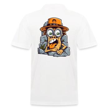 Singe d’art de rue expressif - Polo Homme - blanc - Dos - Kai (181cm)