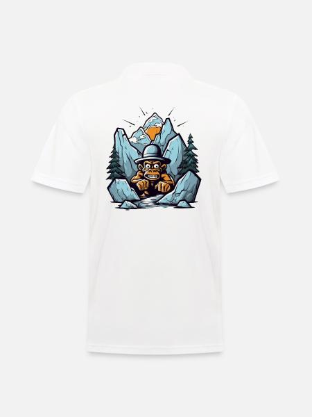 Abstract mountain gorilla with hat - Men's Polo Shirt - white