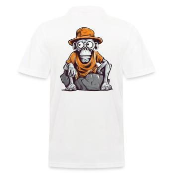 Skull monkey with hat and t-shirt - Men's Polo Shirt - white - Back - Kai (181cm)