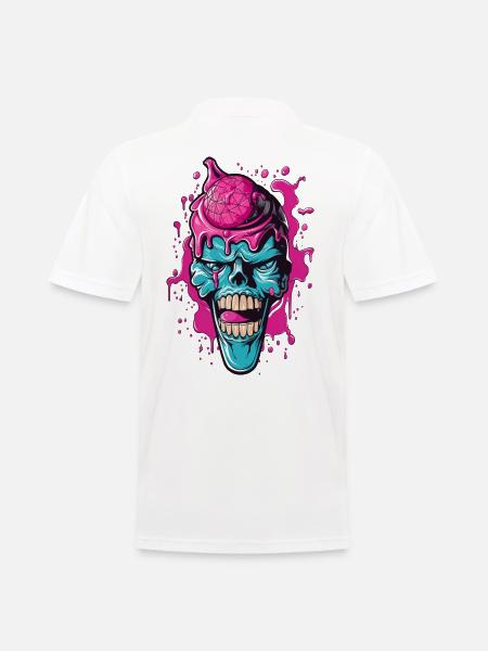 Bunter Totenkopf mit Acryl-Design - Männer Poloshirt - Weiß
