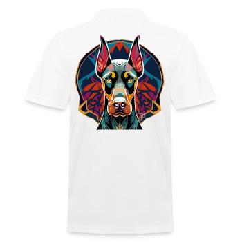 Doberman - Men's Polo Shirt - white - Back - Kai (181cm)
