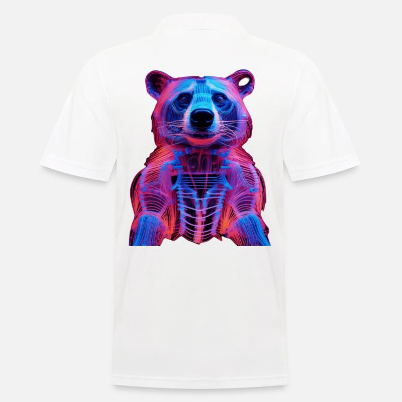 Neon-Hirschkäfer Design - Männer Poloshirt - Weiß