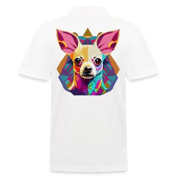 Farbenfrohe Chihuahua Illustration - Männer Poloshirt - Weiß - Hinten - Kai (181cm)