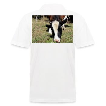 Kuh Poster - Männer Poloshirt - Weiß - Hinten - Kai (181cm)