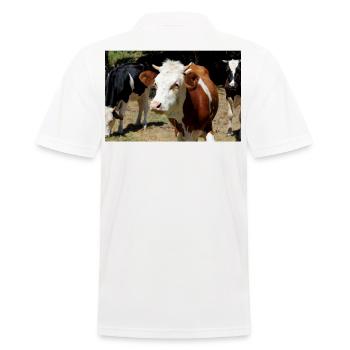 Kuh Poster - Männer Poloshirt - Weiß - Hinten - Kai (181cm)