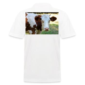 Kuh Poster - Männer Poloshirt - Weiß - Hinten - Kai (181cm)