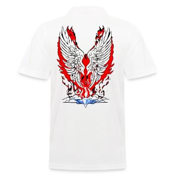 2reborn Angelwings fire blades 3 - Männer Poloshirt - Weiß - Hinten - Kai (181cm)