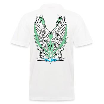 2reborn Angelwings fire blades 1 - Männer Poloshirt - Weiß - Hinten - Kai (181cm)