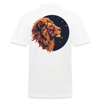 Lion with starry sky - Men's Polo Shirt - white - Back - Kai (181cm)