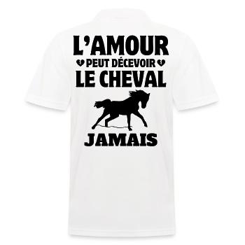 cheval, fan de cheval, cavalier - Polo Homme - blanc - Dos - Kai (181cm)