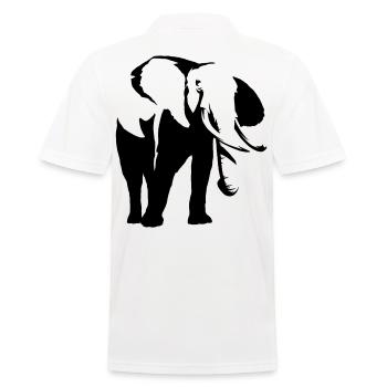 Elefant Afrika - Männer Poloshirt - Weiß - Hinten - Kai (181cm)