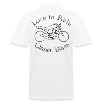 Les motocyclistes aiment rouler sur des motos classiques - Polo Homme - blanc - Dos - Kai (181cm)