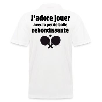 ping-pong, pongiste, tennis de table - Polo Homme - blanc - Dos - Kai (181cm)