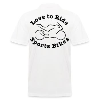 Les motards aiment faire des motos de sport - Polo Homme - blanc - Dos - Kai (181cm)