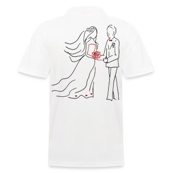 Hochzeit Braut und Bräutigam - Männer Poloshirt - Weiß - Hinten - Kai (181cm)