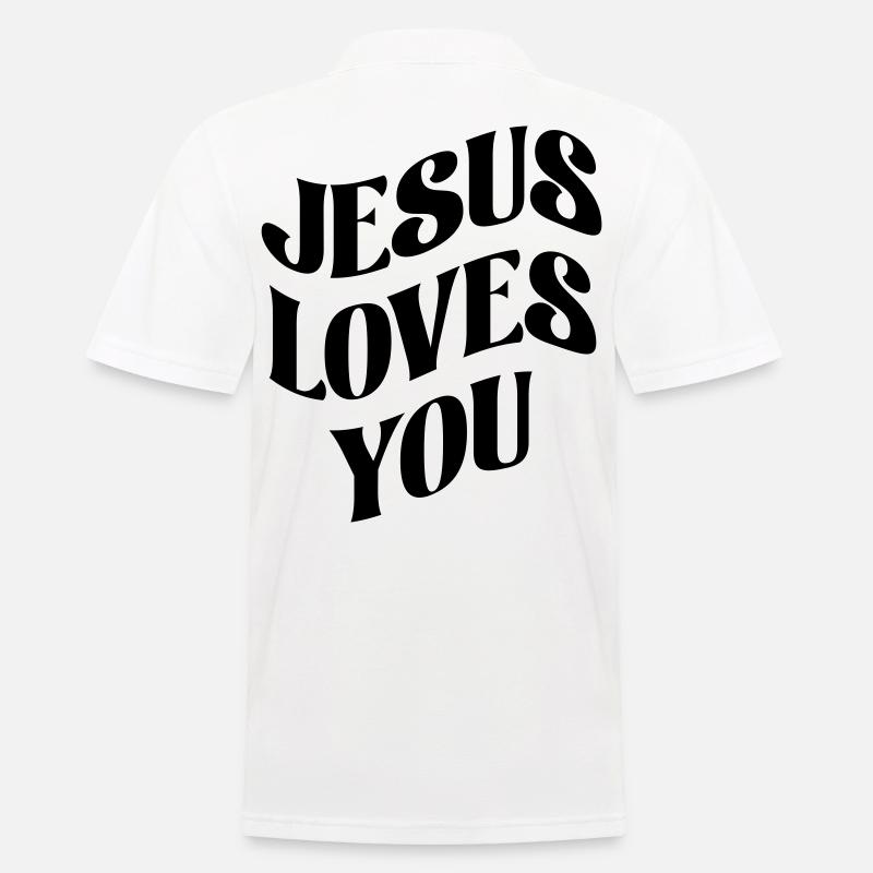 Jesus liebt Dich - Männer Poloshirt - Weiß