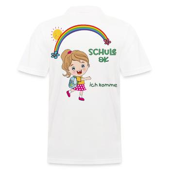 Schulkind, Einschulung - Männer Poloshirt - Weiß - Hinten - Kai (181cm)