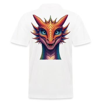 Vibrant Rainbow Dragon Head - Men's Polo Shirt - white - Back - Kai (181cm)