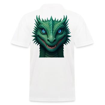 Smaragdgrüner Drachenkamm - Männer Poloshirt - Weiß - Hinten - Kai (181cm)