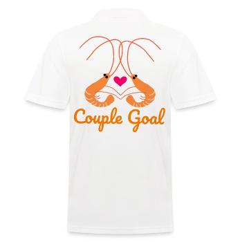 Couple Goal Crevette Amour Romantique st Valentin - Polo Homme - blanc - Dos - Kai (181cm)