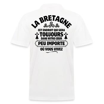 Bretagne, Breton, celte, je suis Breton - Polo Homme - blanc - Dos - Kai (181cm)