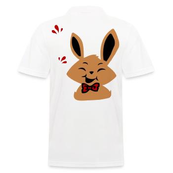 Osterhase - Männer Poloshirt - Weiß - Hinten - Kai (181cm)