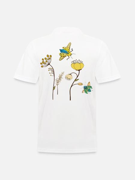 Garden flowers with insects - Men's Polo Shirt - white