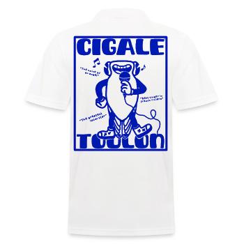 Singing cicada Toulon - Retro mascot Provence - Men's Polo Shirt - white - Back - Kai (181cm)