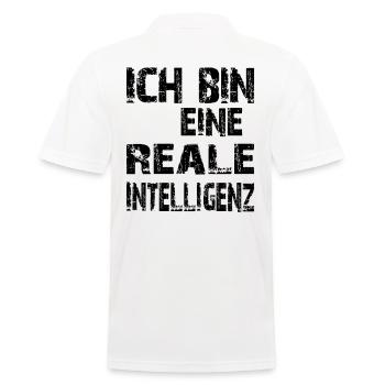 KI Spruch Ich bin eine reale Intelligenz - Männer Poloshirt - Weiß - Hinten - Kai (181cm)
