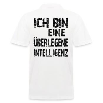 KI Spruch Ich bin eine überlegene Intelligenz - Männer Poloshirt - Weiß - Hinten - Kai (181cm)