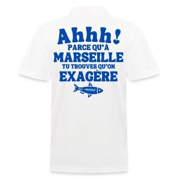 Marseille, je suis Marseillais, Marseillais, 13 - Polo Homme - blanc - Dos - Kai (181cm)