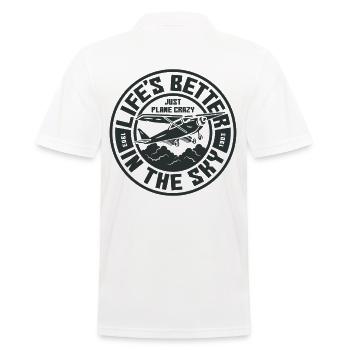 Life is better in the sky - Männer Poloshirt - Weiß - Hinten - Kai (181cm)
