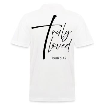 CROSS truly loved - Männer Poloshirt - Weiß - Hinten - Kai (181cm)