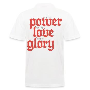 Pouvoir, Amour et Gloire | Blanc - Polo Homme - blanc - Dos - Kai (181cm)