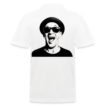 FlipOut – because silence is not an option - Men's Polo Shirt - white - Back - Kai (181cm)