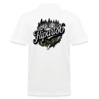Flipart86 - Wild Edition - Männer Poloshirt - Weiß - Hinten - Kai (181cm)