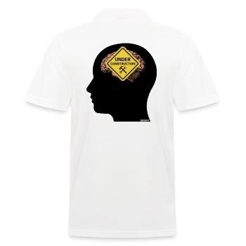 Mindful Construction Brain Tee - Men's Polo Shirt - white - Back - Kai (181cm)