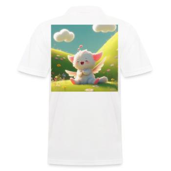 Design  - Men's Polo Shirt - white - Back - Kai (181cm)