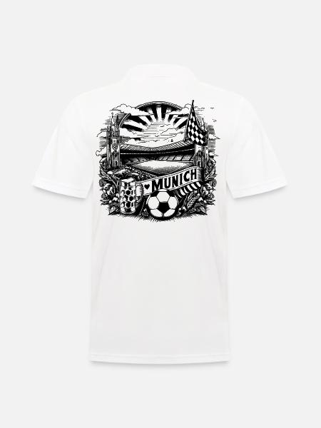 Munich Design with flag an Fussball - Männer Poloshirt - Weiß