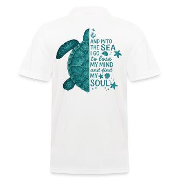 schildkrote into the sea meerliebe natur - Männer Poloshirt - Weiß - Hinten - Kai (181cm)