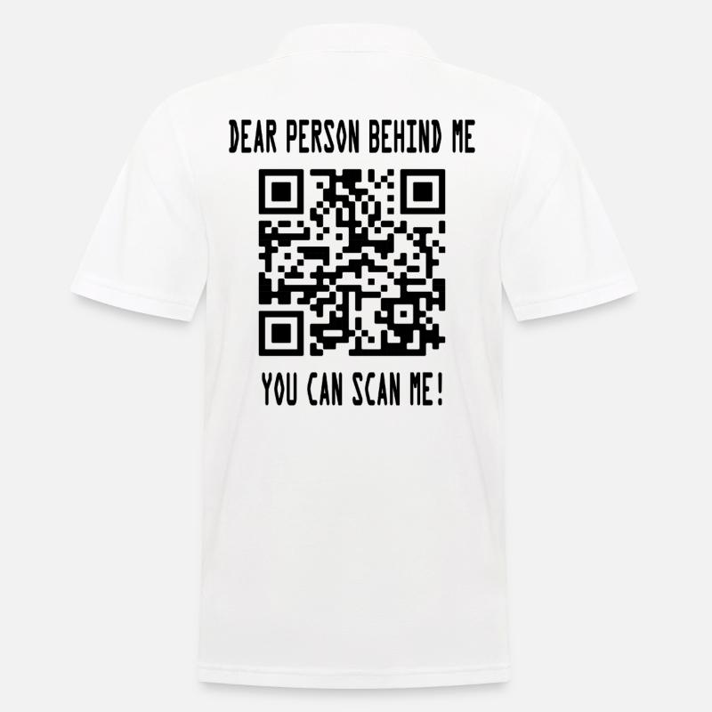 Scan me QR code for motivation - Men's Polo Shirt - white