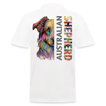 Australian Shepherd - Männer Poloshirt - Weiß - Hinten - Kai (181cm)